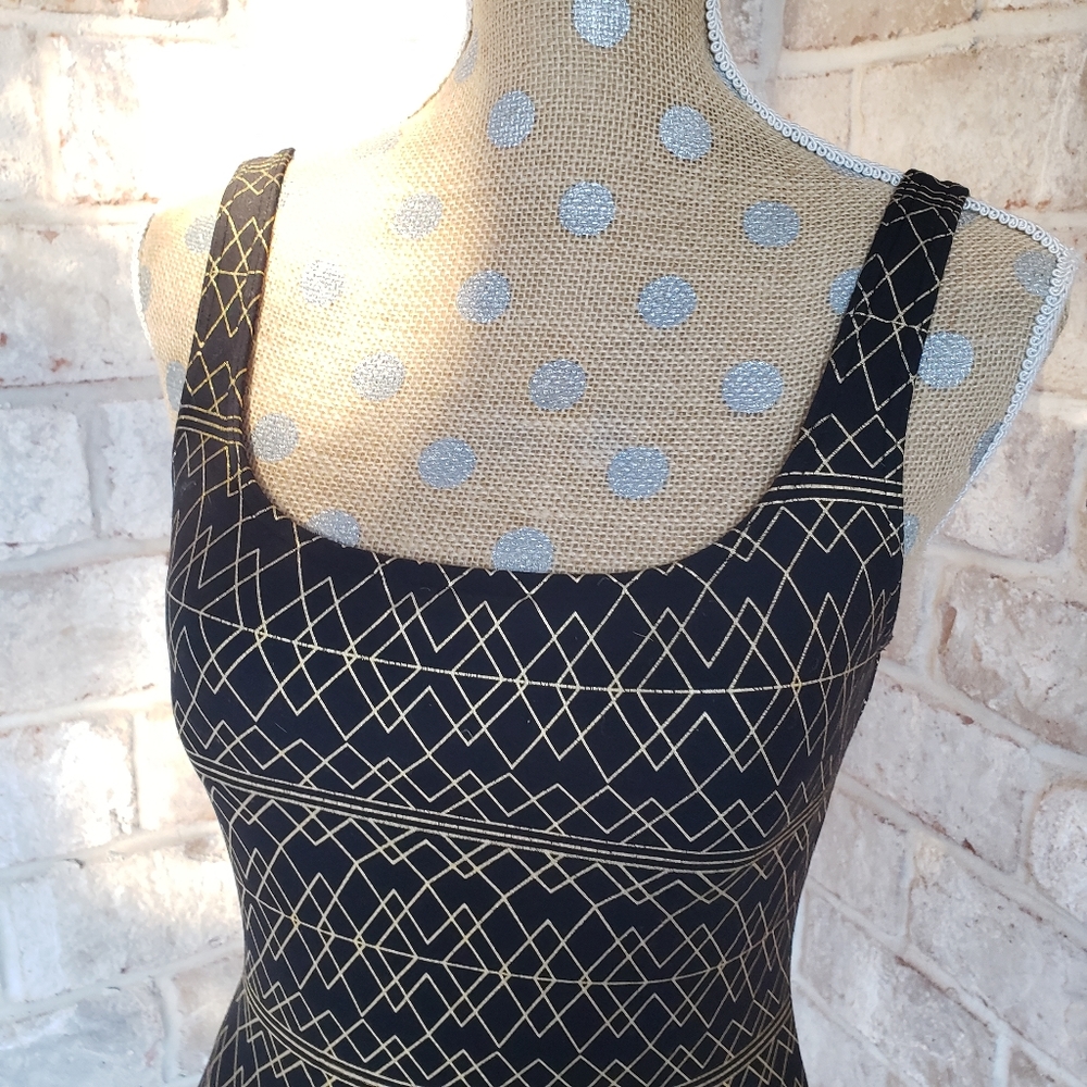 NWOT NipTuck Swim black gold geometric swim suit 4 - Picture 7 of 13